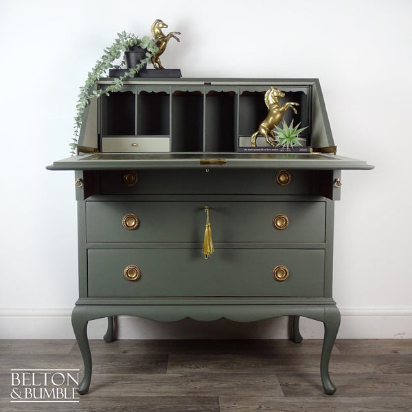 Queen Anne Writing Bureau in Green-Belton & Butler