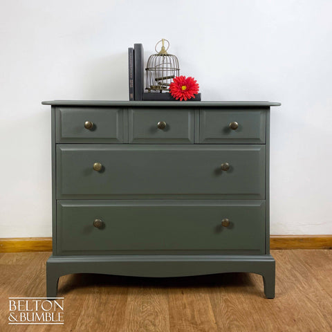 Five Drawer Chest of Drawers by Stag Minstrel in Olive Green-Belton & Butler