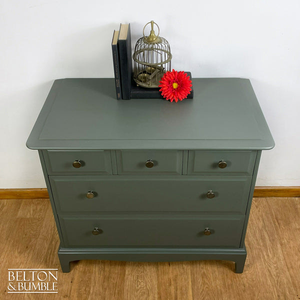 Five Drawer Chest of Drawers by Stag Minstrel in Olive Green-Belton & Butler