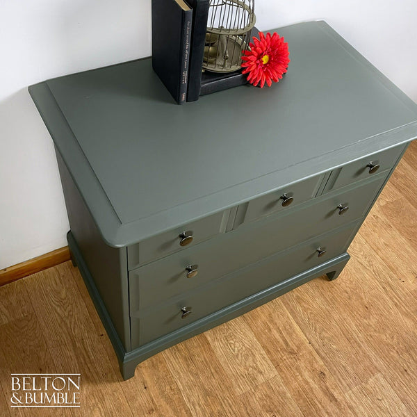 Five Drawer Chest of Drawers by Stag Minstrel in Olive Green-Belton & Butler