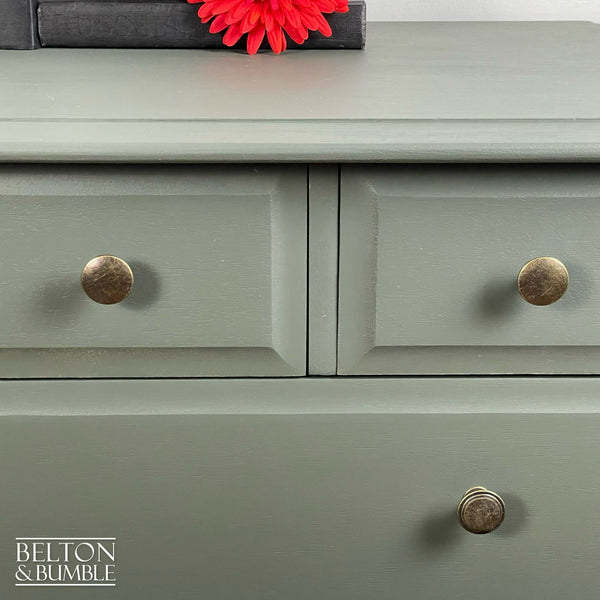 Five Drawer Chest of Drawers by Stag Minstrel in Olive Green-Belton & Butler