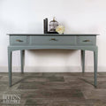 Three Drawer Desk / Console Table by Stag Minstrel in Green Grey-Belton & Bumble