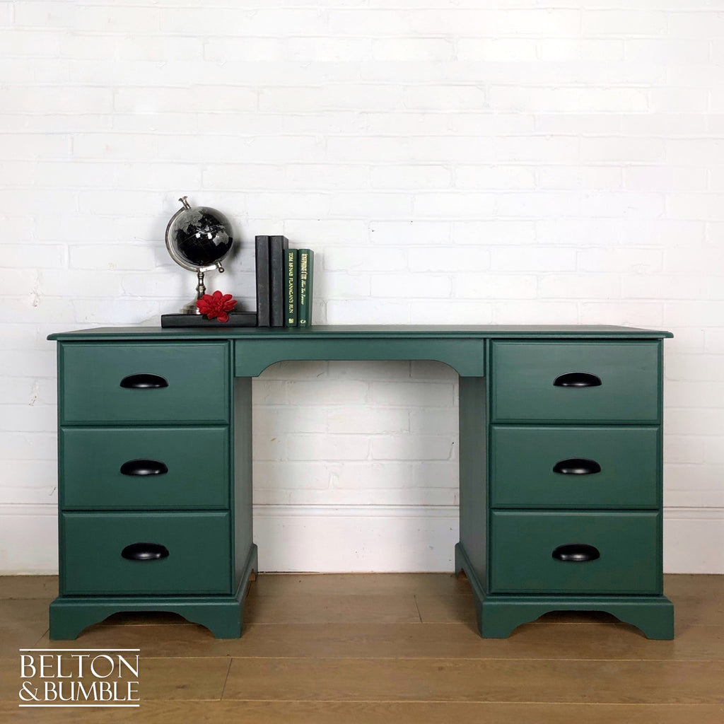 Green Double Pedestal Desk-Belton & Bumble