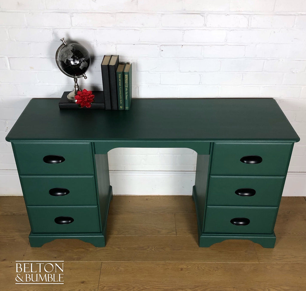 Green Double Pedestal Desk-Belton & Bumble