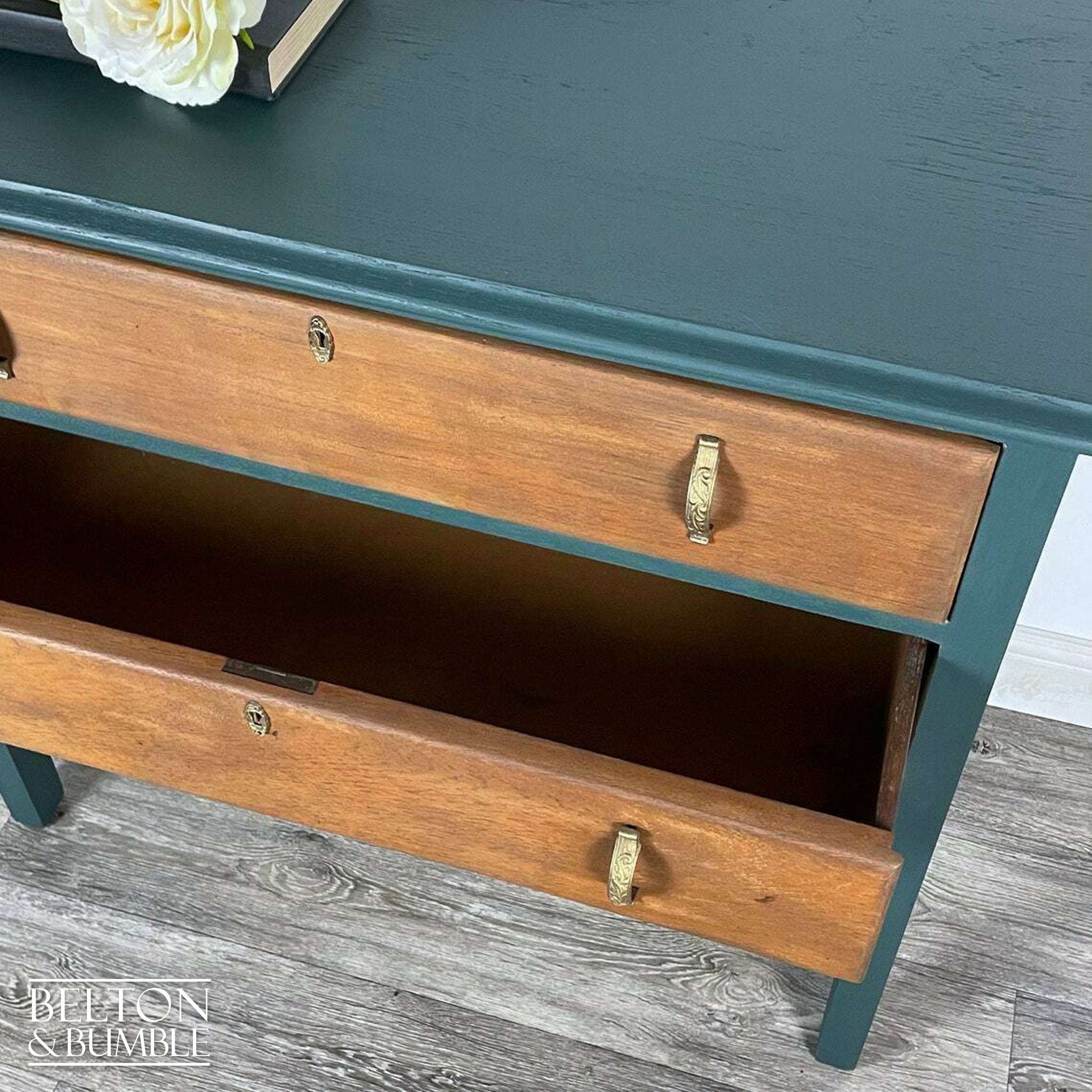 Three Drawer Chest of Drawers in Green and Oak-Belton & Bumble