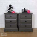 Dark Grey Bedside Drawers Set-Belton & Bumble