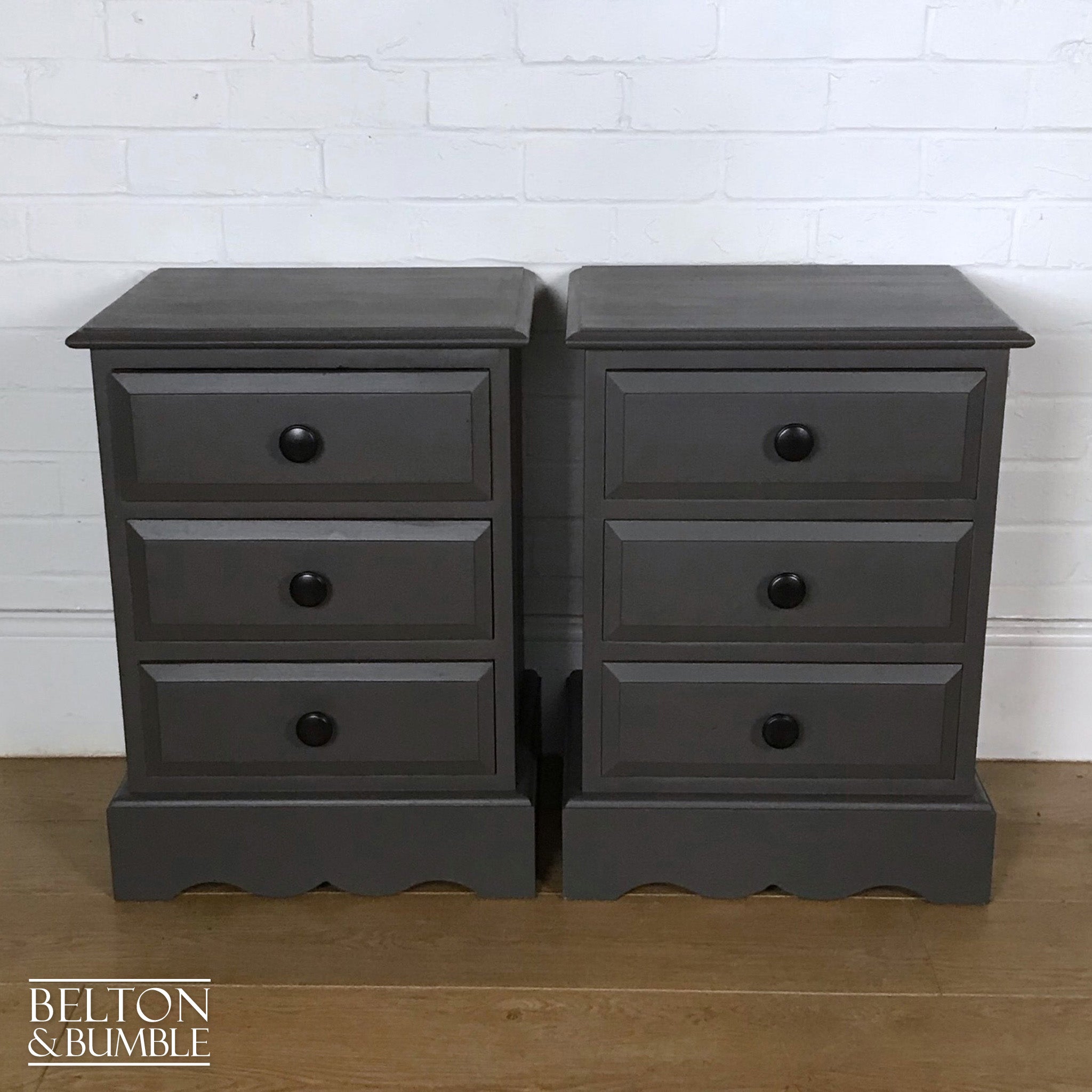 Dark Grey Bedside Drawers Set-Belton & Bumble