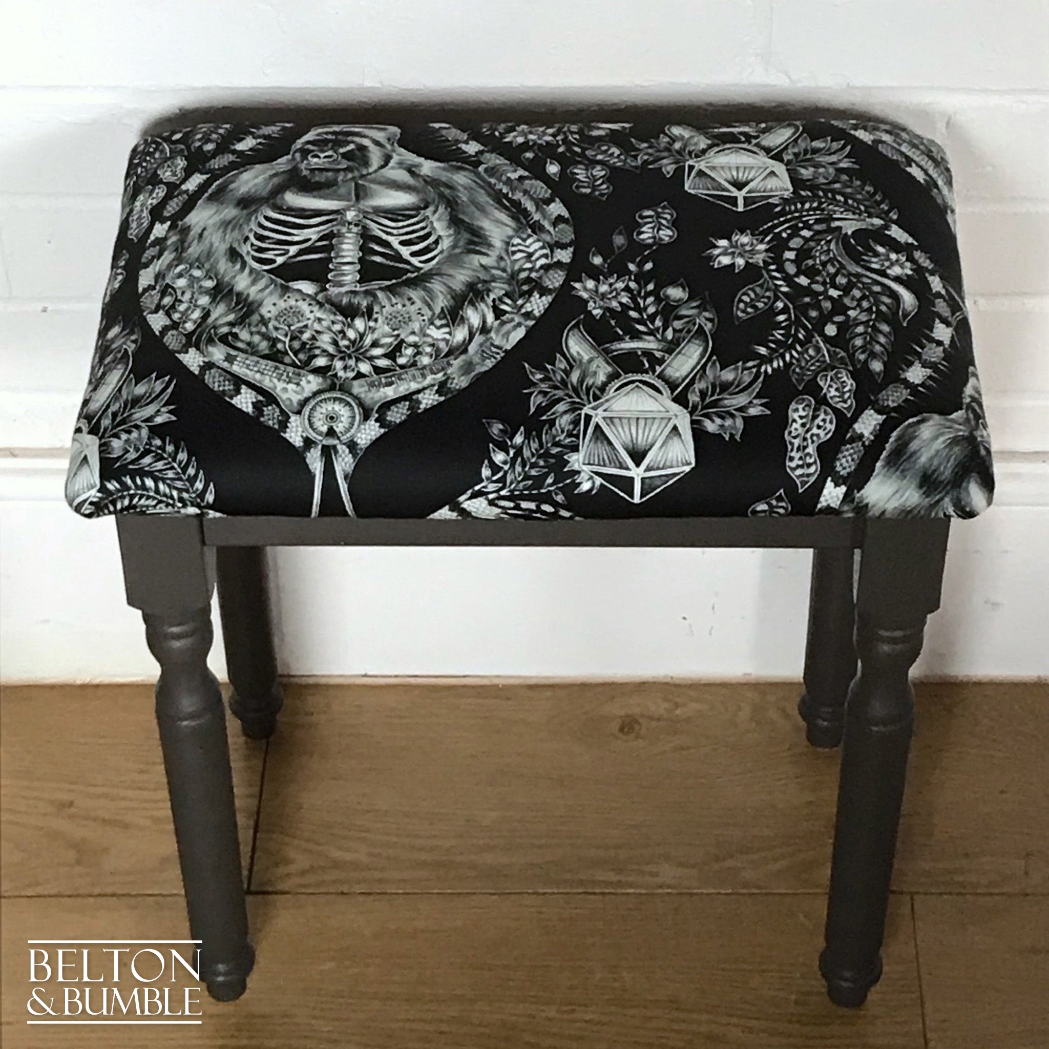 Dark Grey Dressing Table and Stool-Belton & Bumble