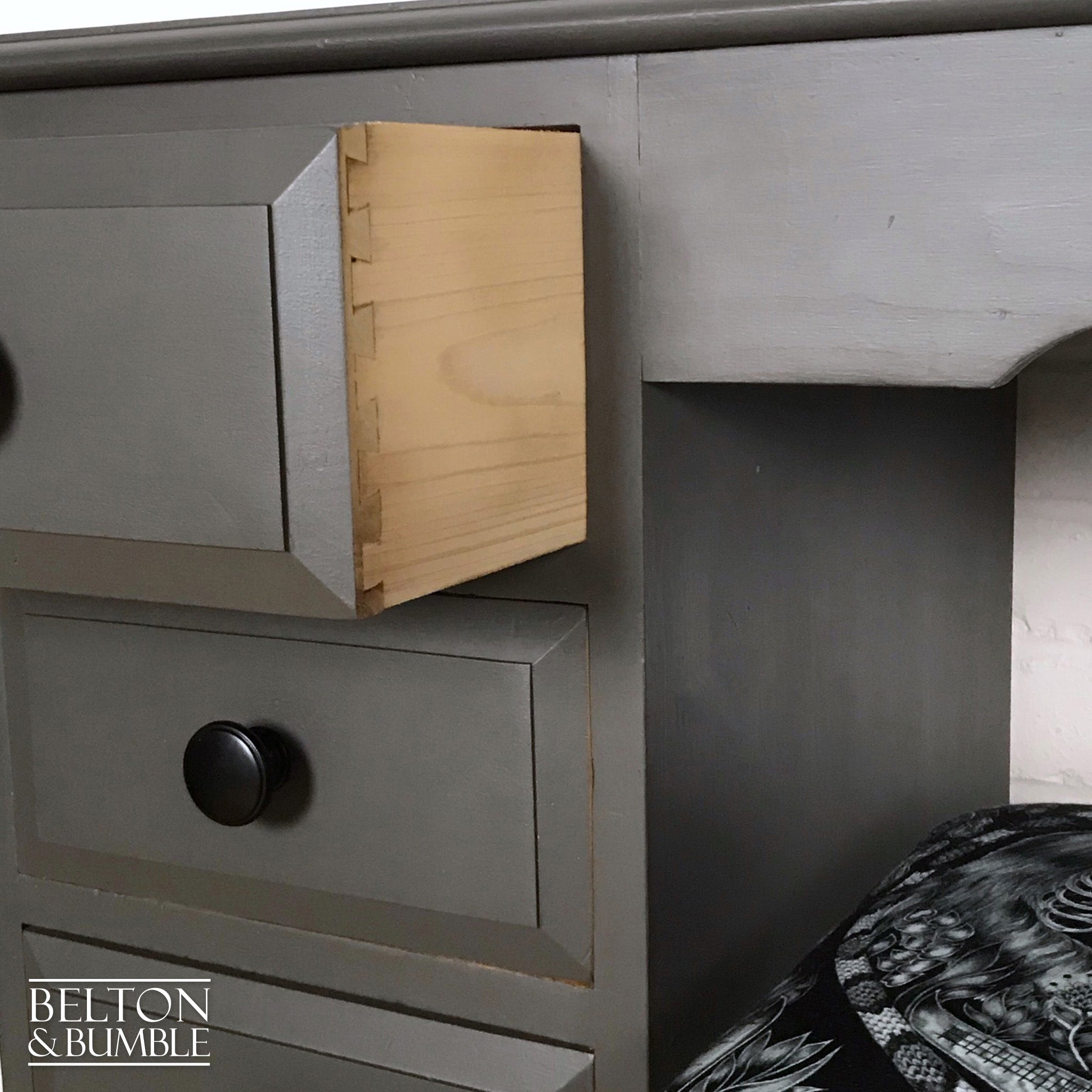 Dark Grey Dressing Table and Stool-Belton & Bumble