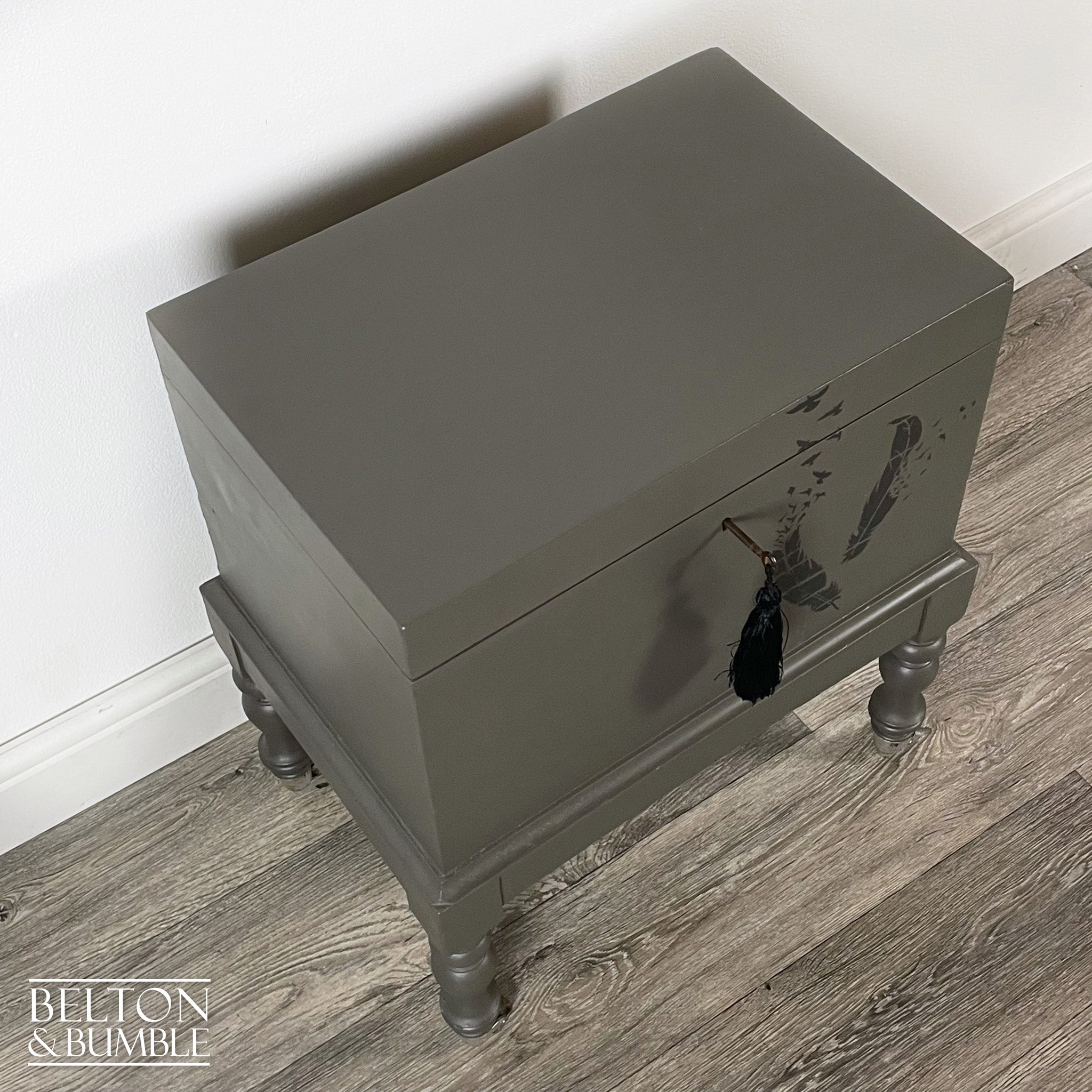 Lift-Lid Cabinet on Castors in Grey-Belton & Bumble