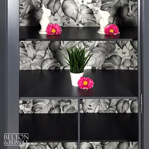 Grey Glass Fronted Wardrobe, Display Cupboard or Drinks Cabinet-Belton & Butler