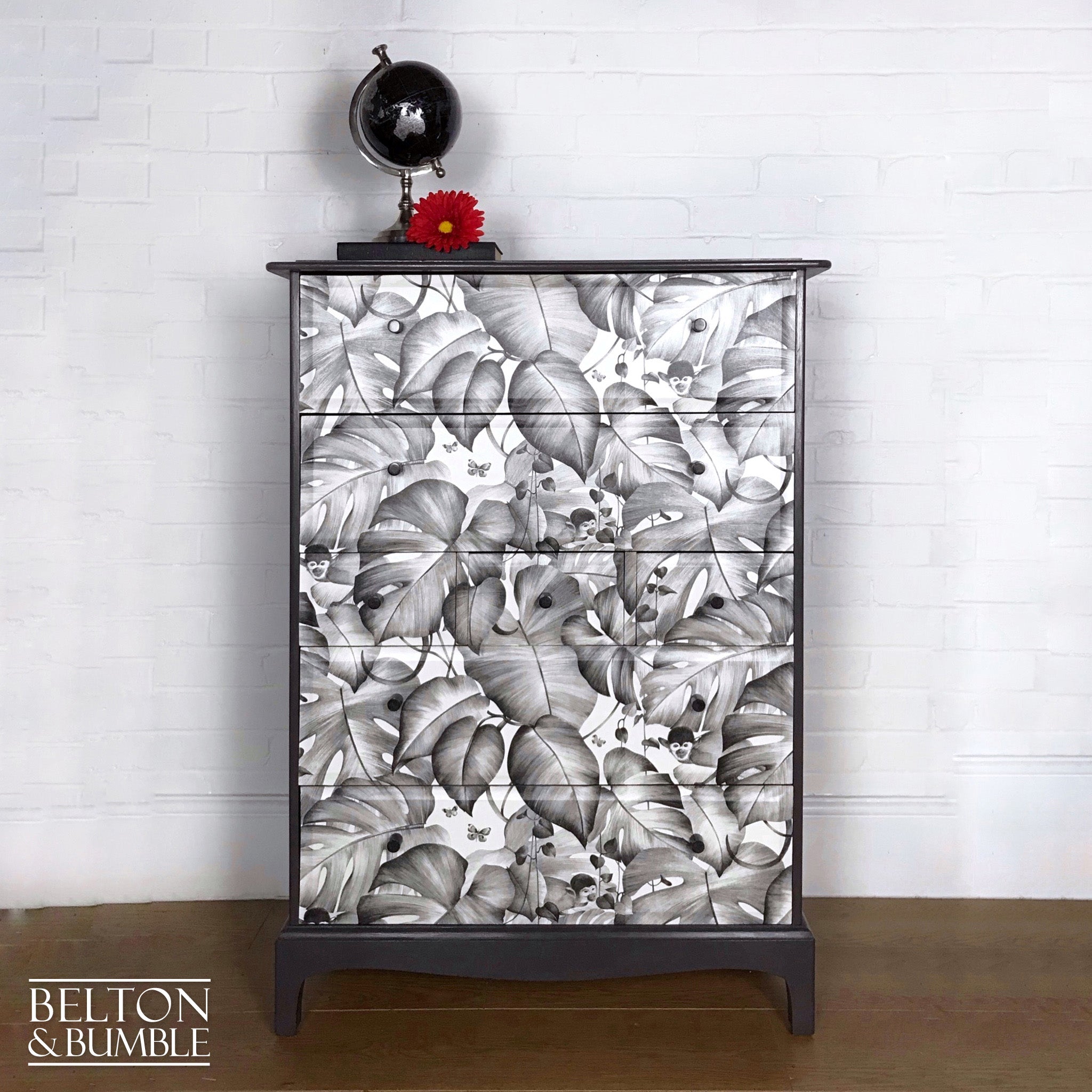 Vintage Stag Minstrel Tall Boy Chest Of Drawers-Belton & Bumble