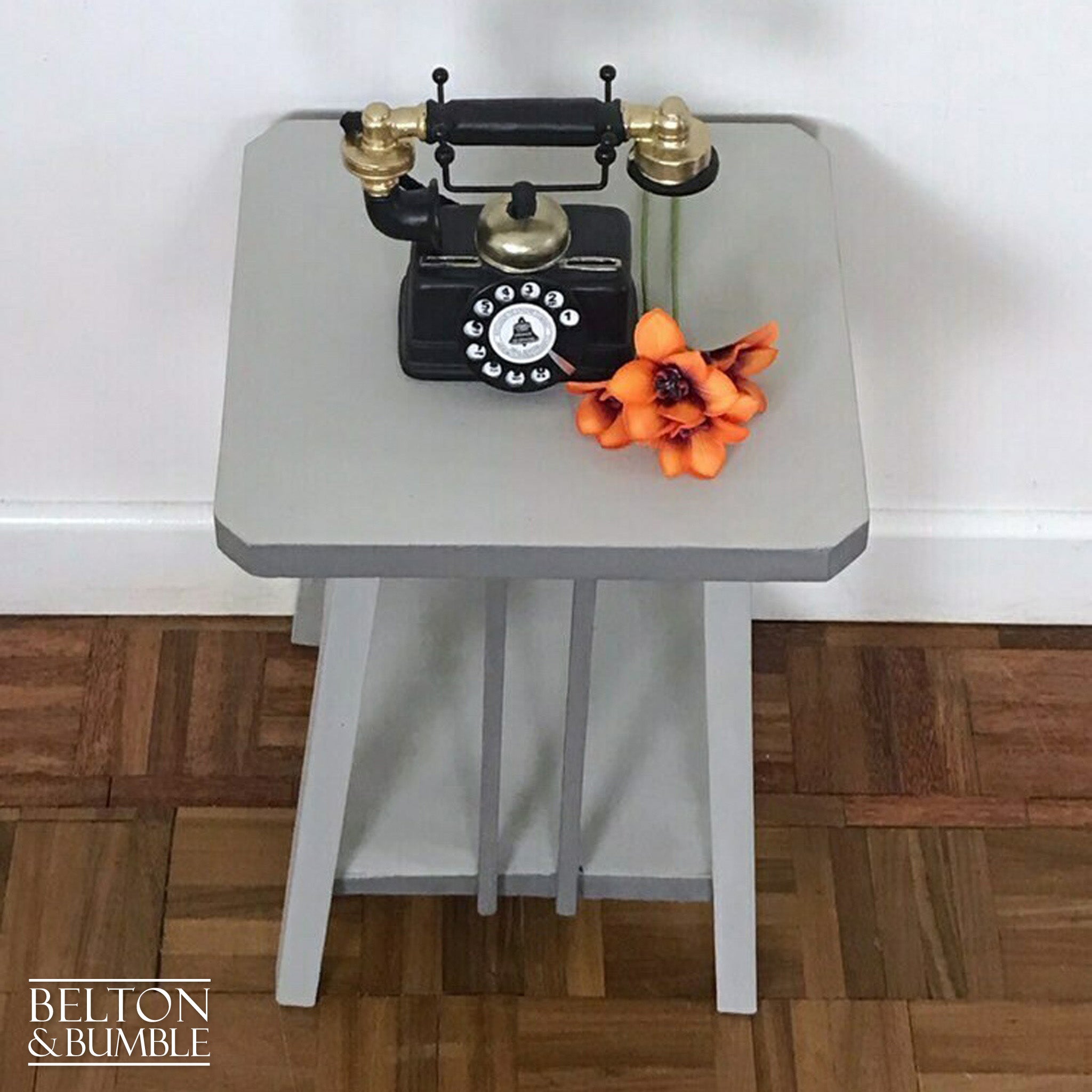 Grey Rustic Side Table-Belton & Bumble