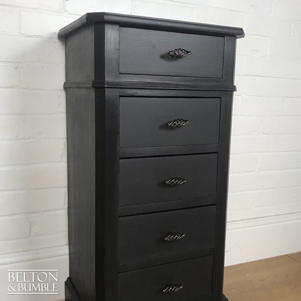 Dark Grey and Black Tall Chest of Drawers-Belton & Bumble