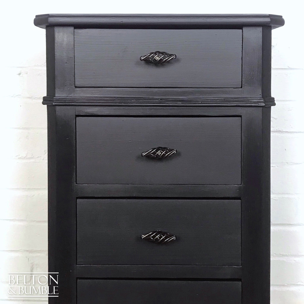 Dark Grey and Black Tall Chest of Drawers-Belton & Bumble