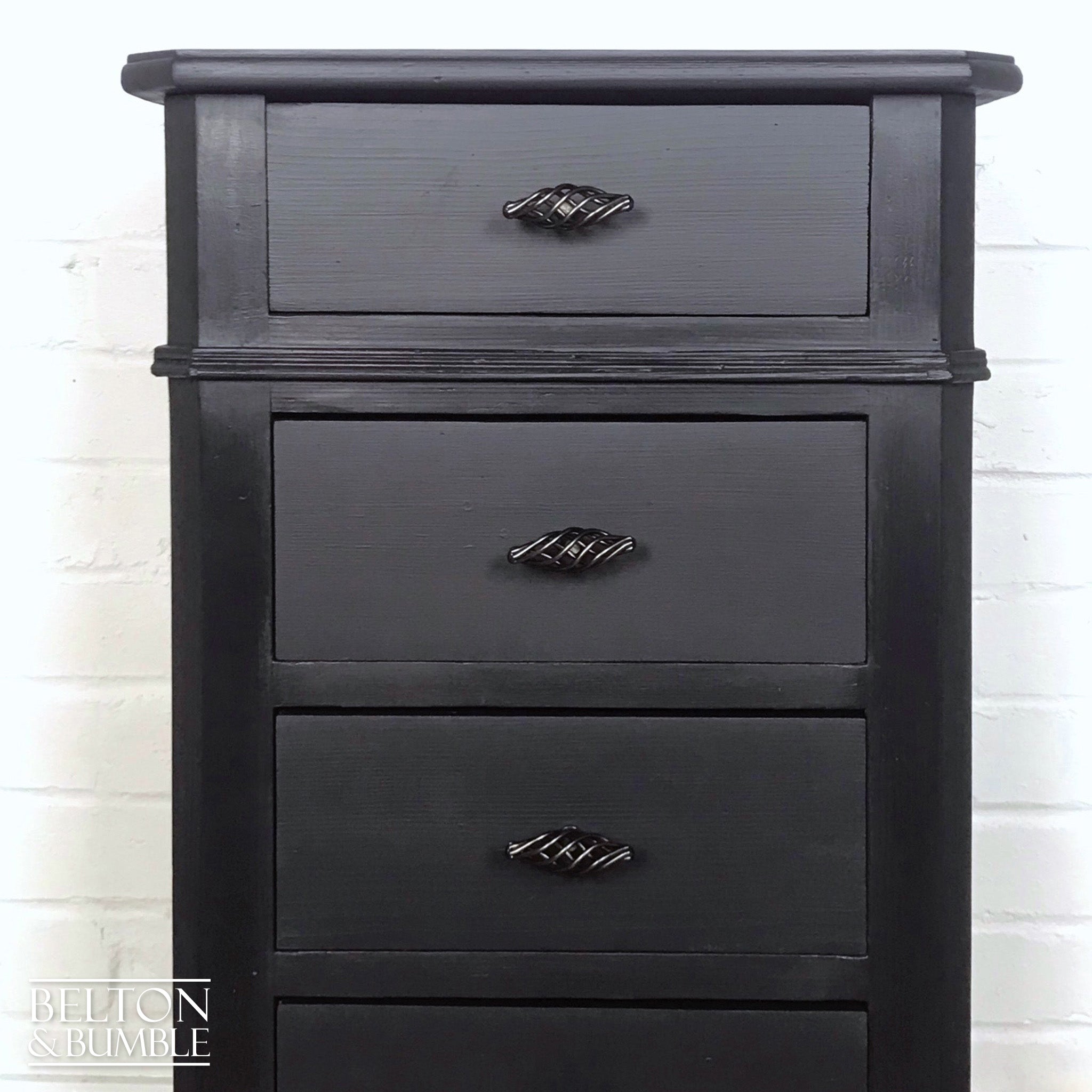 Dark Grey and Black Tall Chest of Drawers-Belton & Bumble
