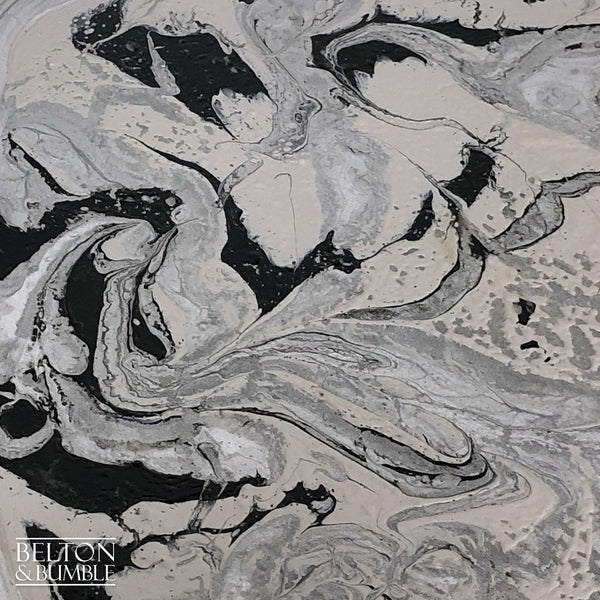 Grey Silver Pie Crust Side Table – Close up of painted top in grey, black and silver