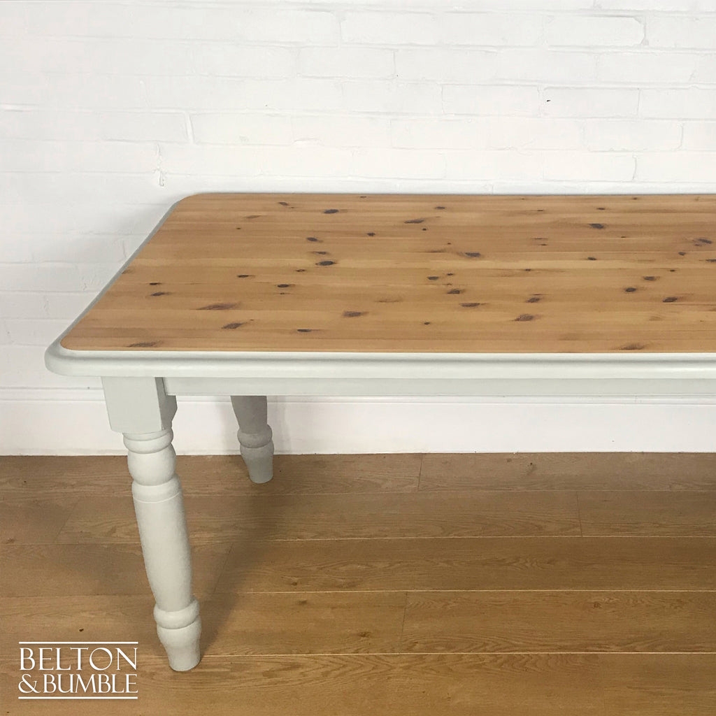 Solid Pine Light Grey Dining Table and Four Chair Set-Belton & Bumble