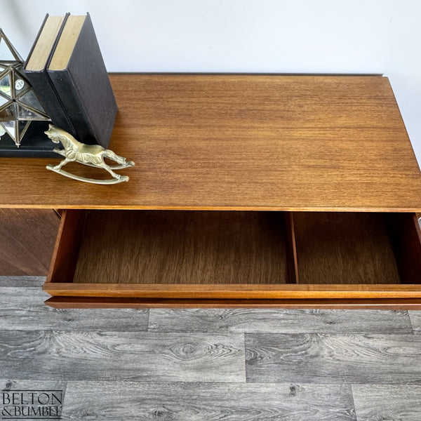Harris Lebus Vintage English Teak Sideboard - Open drawer showing clean interior