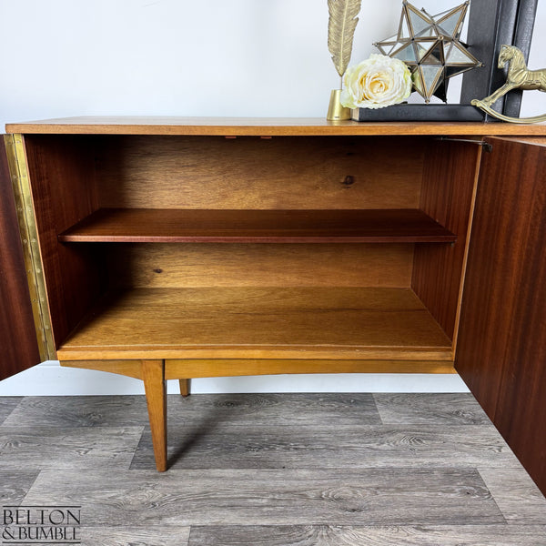 Harris Lebus Vintage English Teak Sideboard - Open door showing shelf and clean interior