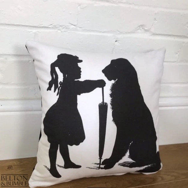 16“ Handmade Cushion Cover with Print of Girl and Dog-Home Decor-Belton & Butler