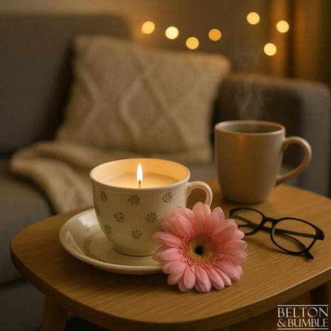 Soy Wax Vintage Teacup and Saucer Candle with “Vanilla” Scent