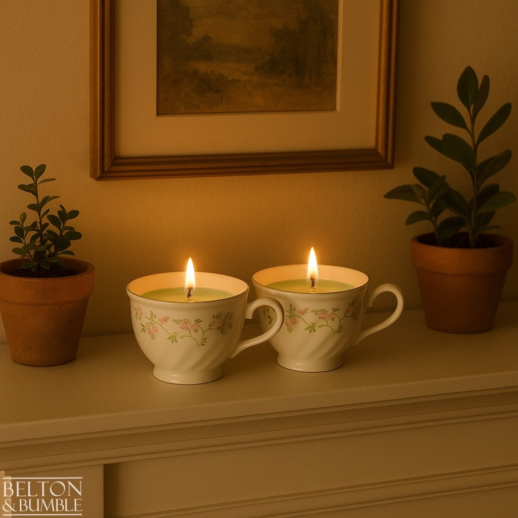 Soy Wax Vintage Teacup “Green Apple” Candle