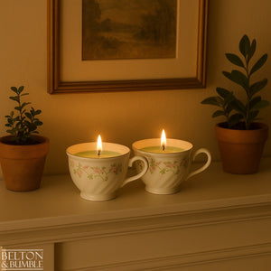 Soy Wax Vintage Teacup “Green Apple” Candle