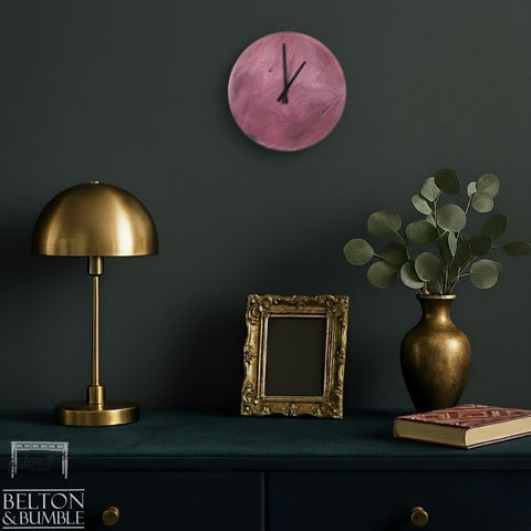 Pink & Black Edge Vinyl Record Clock – Contemporary Abstract