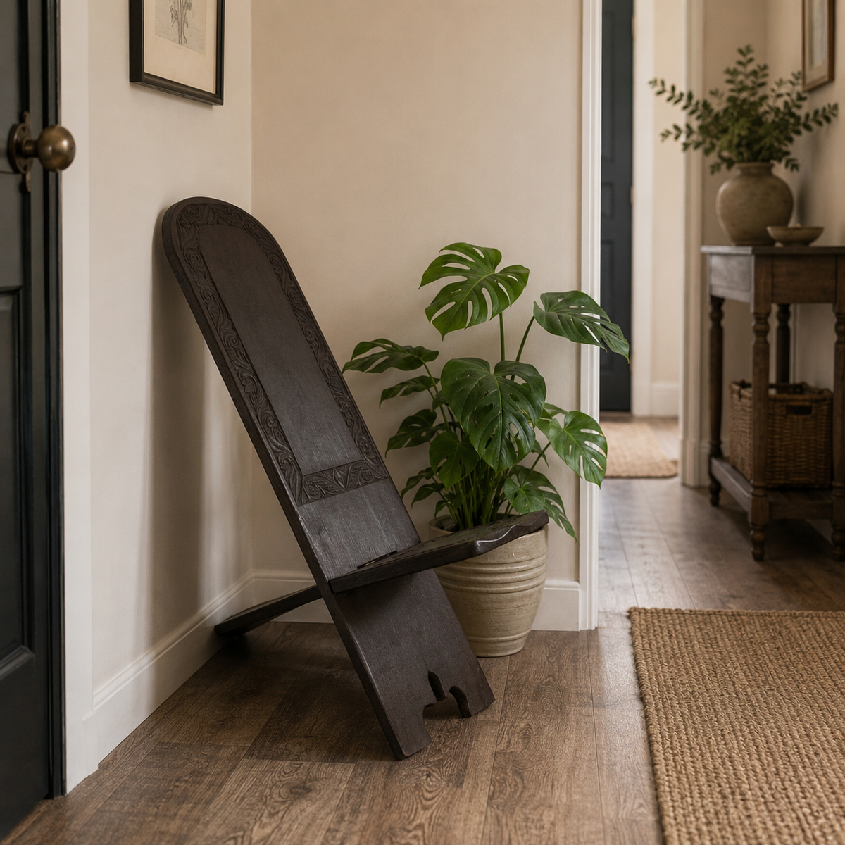 Carved African Palaver Chair