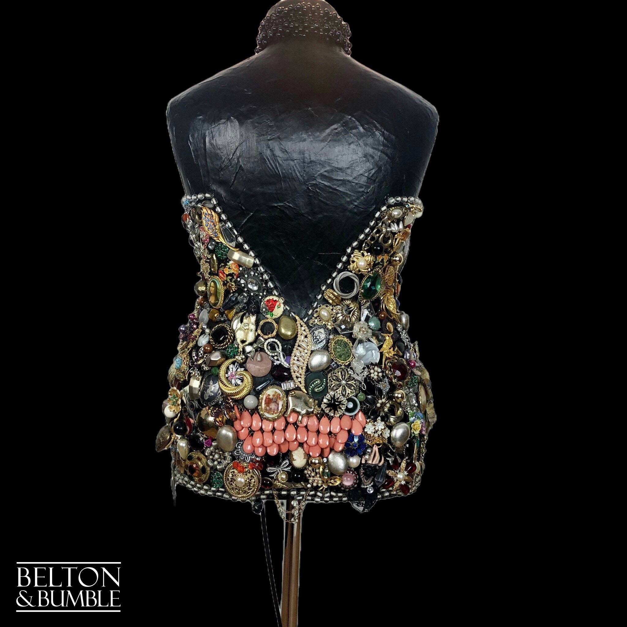 Black Jewellery Mannequin Floor Lamp with Stainless Steel Stand-Belton & Bumble