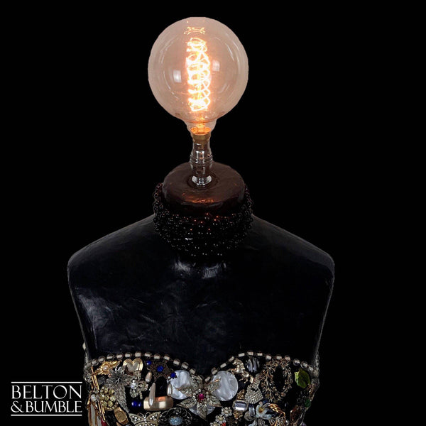 Black Jewellery Mannequin Floor Lamp with Stainless Steel Stand-Belton & Butler