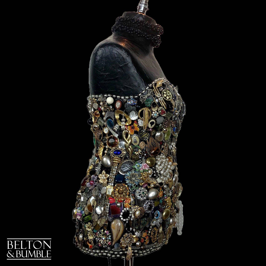 Black Jewellery Mannequin Floor Lamp with Stainless Steel Stand-Belton & Bumble