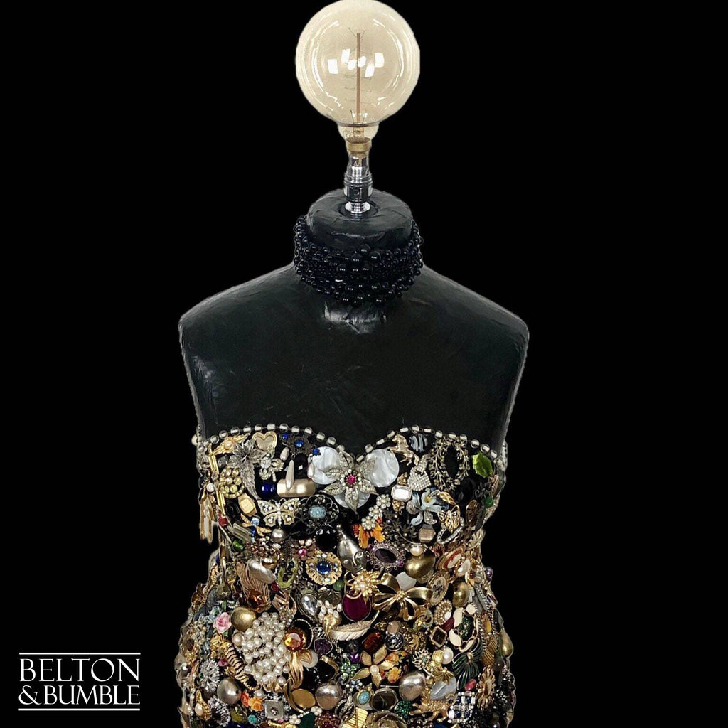 Black Jewellery Mannequin Floor Lamp with Stainless Steel Stand-Belton & Bumble