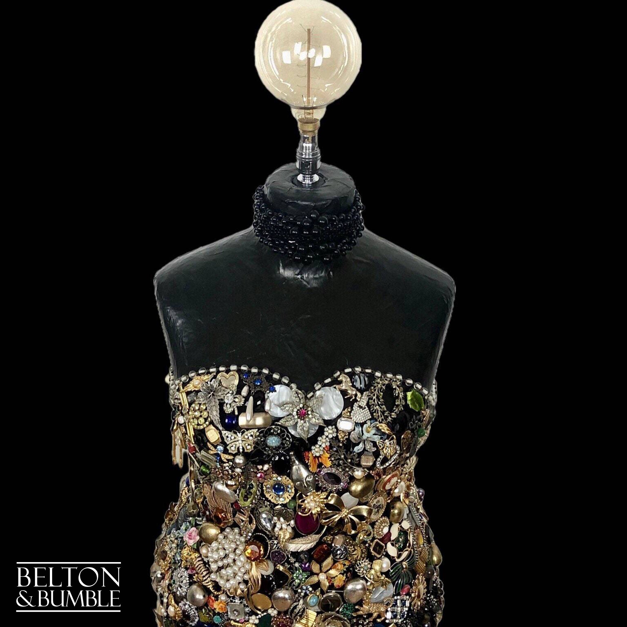 Black Jewellery Mannequin Floor Lamp with Stainless Steel Stand-Belton & Bumble