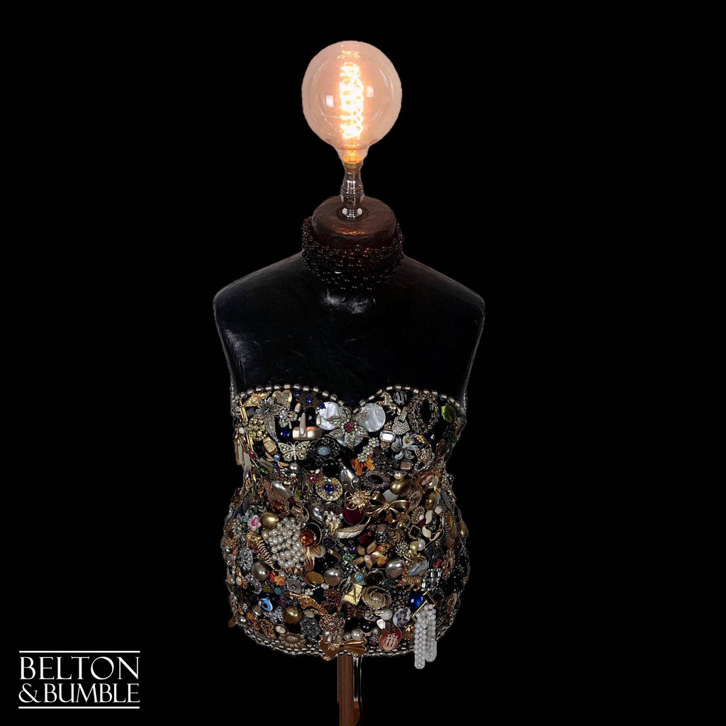 Black Jewellery Mannequin Floor Lamp with Stainless Steel Stand-Belton & Bumble