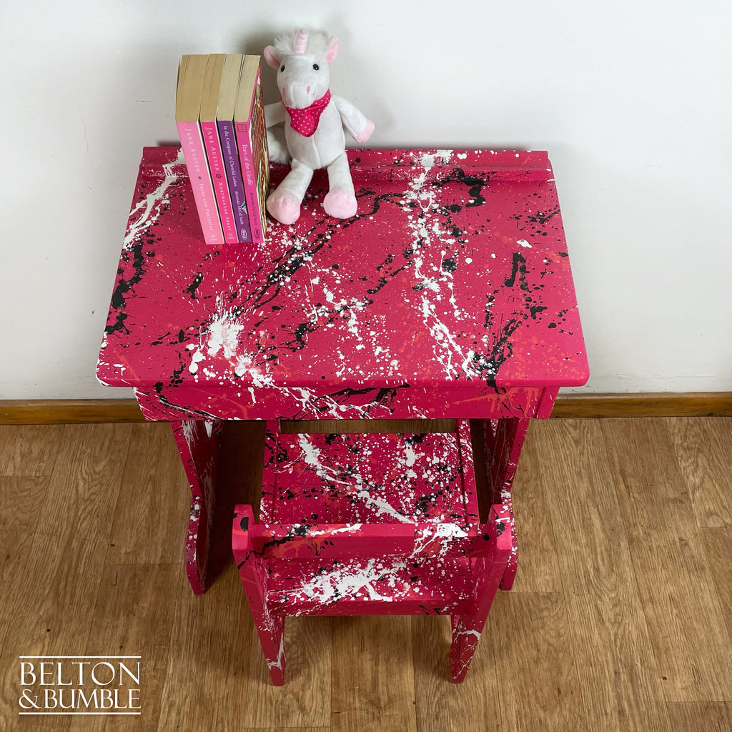 Vintage Lift Lid Child’s Writing Desk and Chair in Poppy Red-Belton & Bumble