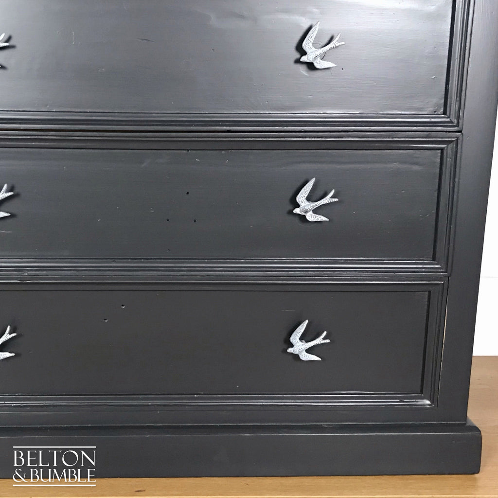 Large Dark Grey Wooden Chest of Drawers-Belton & Bumble