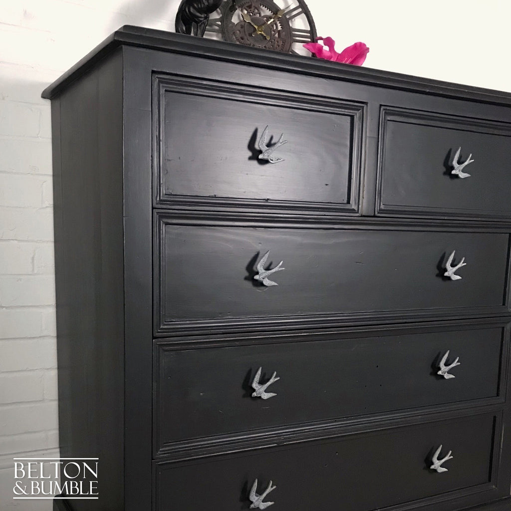 Large Dark Grey Wooden Chest of Drawers-Belton & Bumble