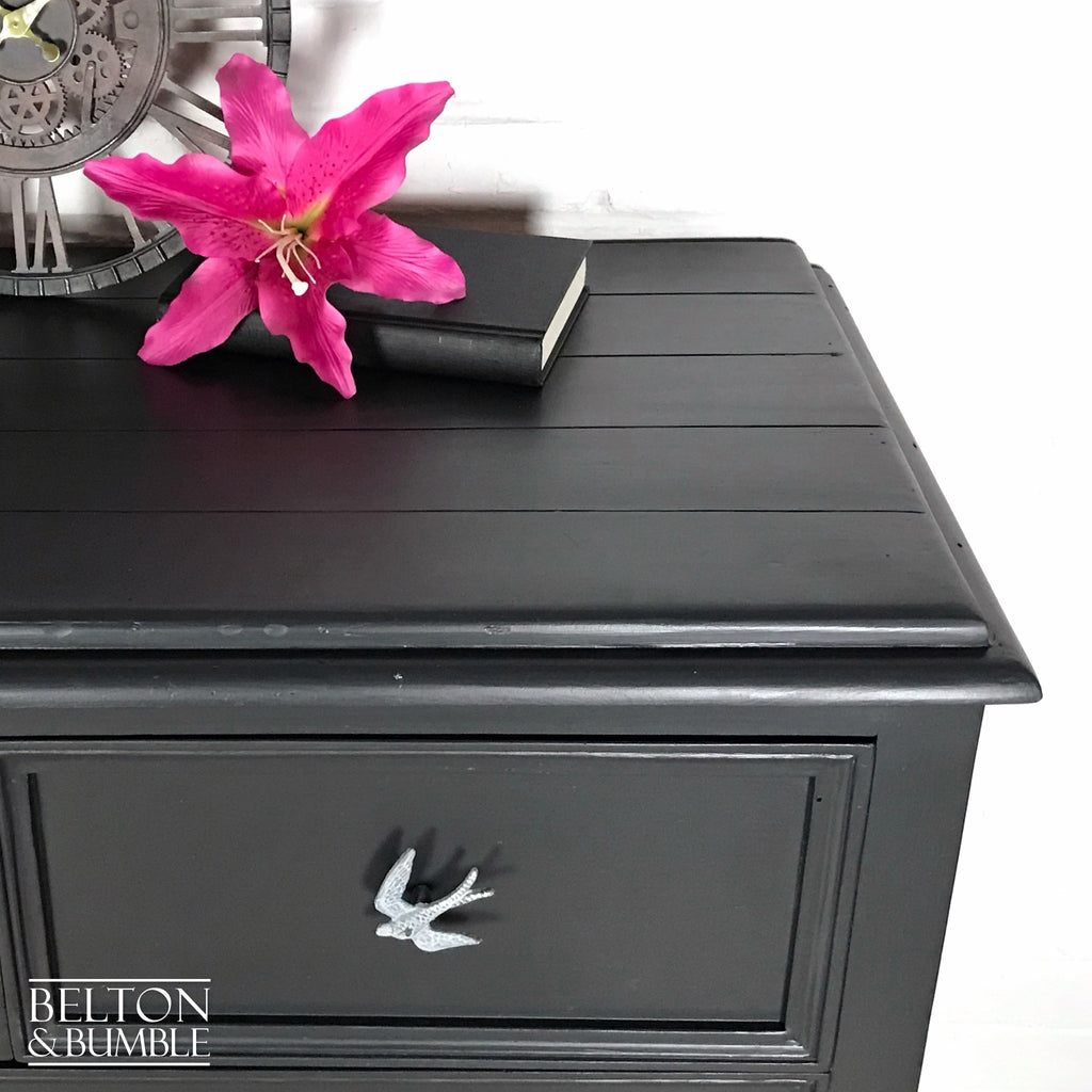 Large Dark Grey Wooden Chest of Drawers-Belton & Bumble