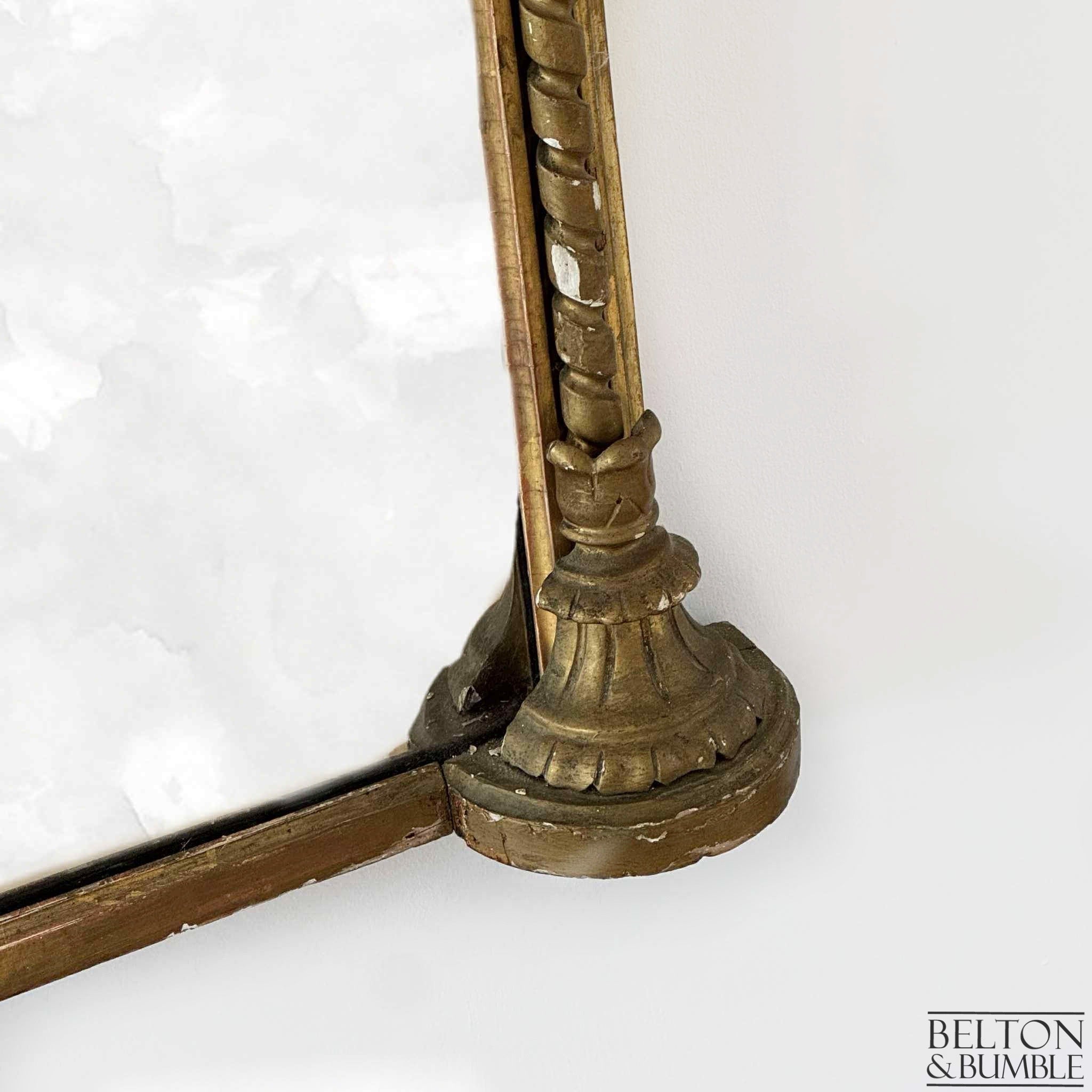 Large Antique Giltwood Wall Mirror – Base profile highlighting depth and condition