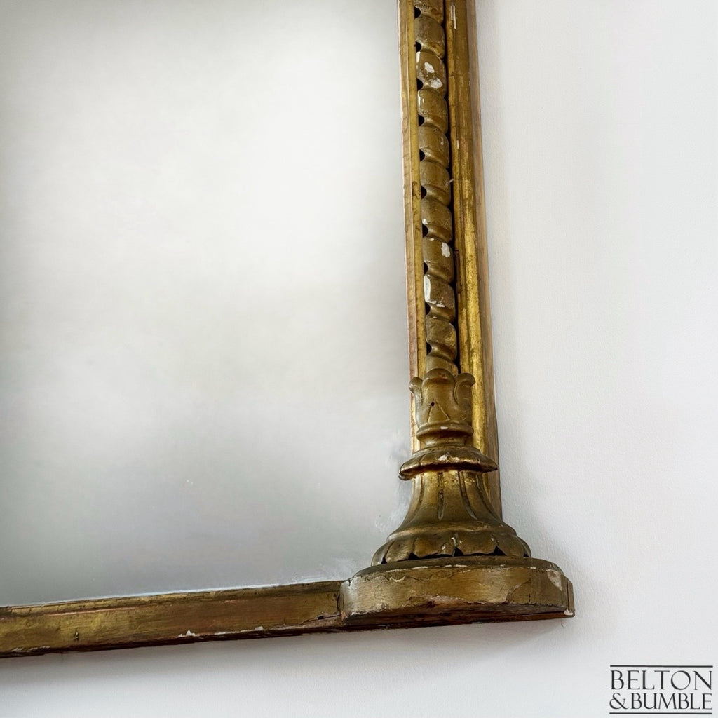 Large Antique Giltwood Wall Mirror – Close up detailing of edges 