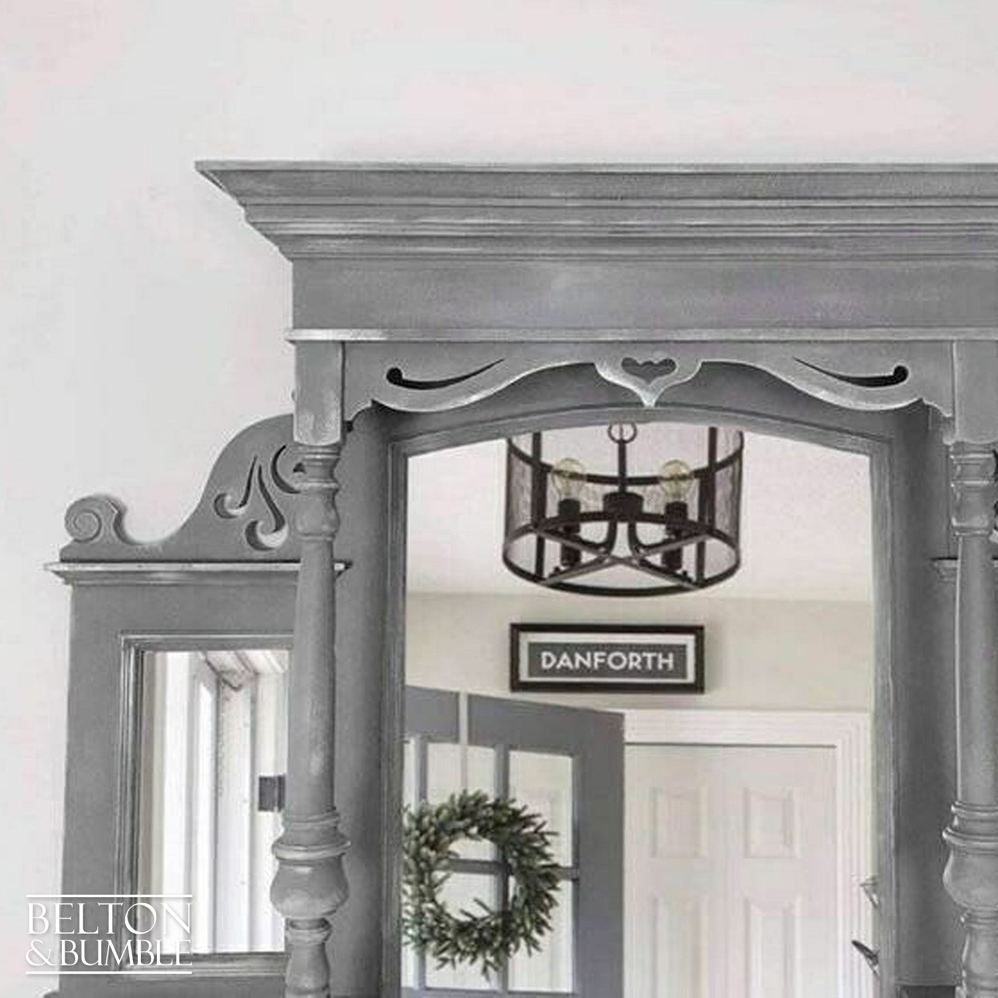 Light Grey Chiffonier Drinks Cabinet with Mirrors-Belton & Bumble