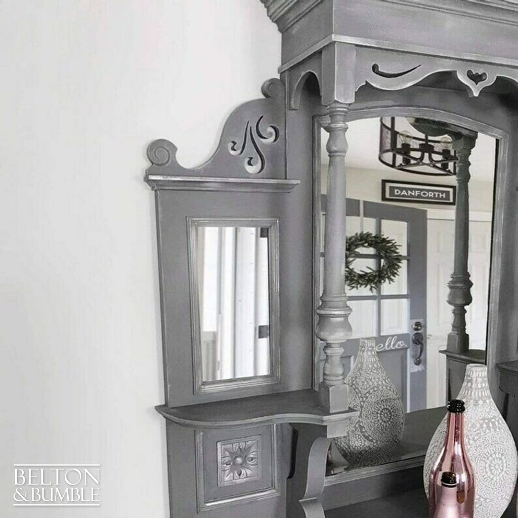 Light Grey Chiffonier Drinks Cabinet with Mirrors-Belton & Bumble