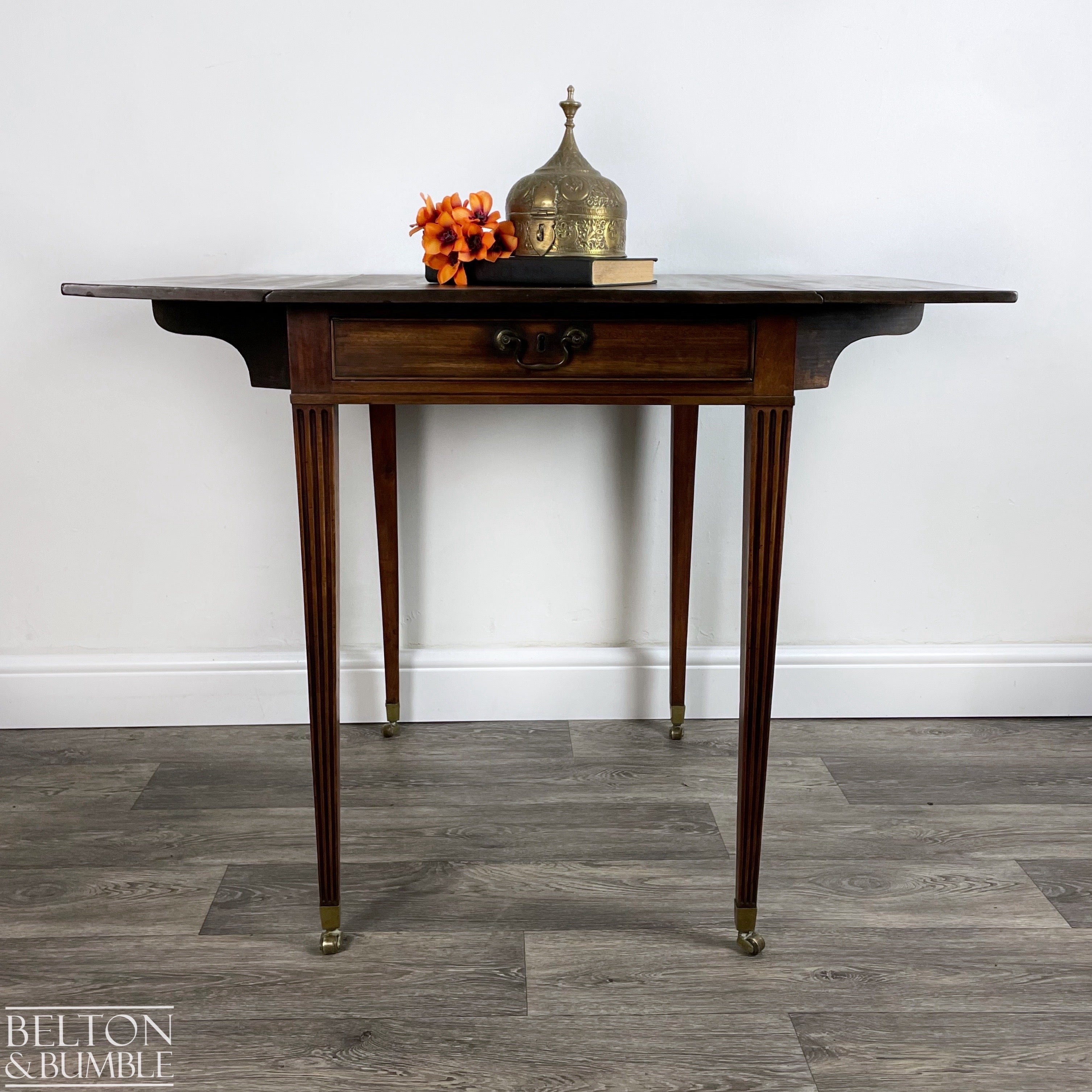 Mahogany Pembroke Drop Leaf Table – front view showing overall layout when open
