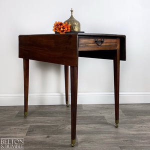 Mahogany Pembroke Drop Leaf Table – Styled product shot with complementary decor to suggest scale