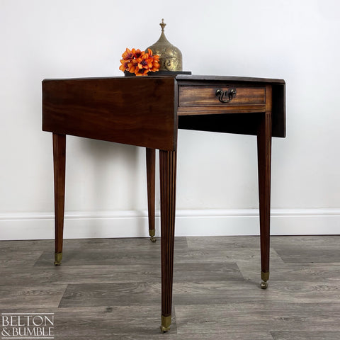 Mahogany Pembroke Drop Leaf Table – Styled product shot with complementary decor to suggest scale