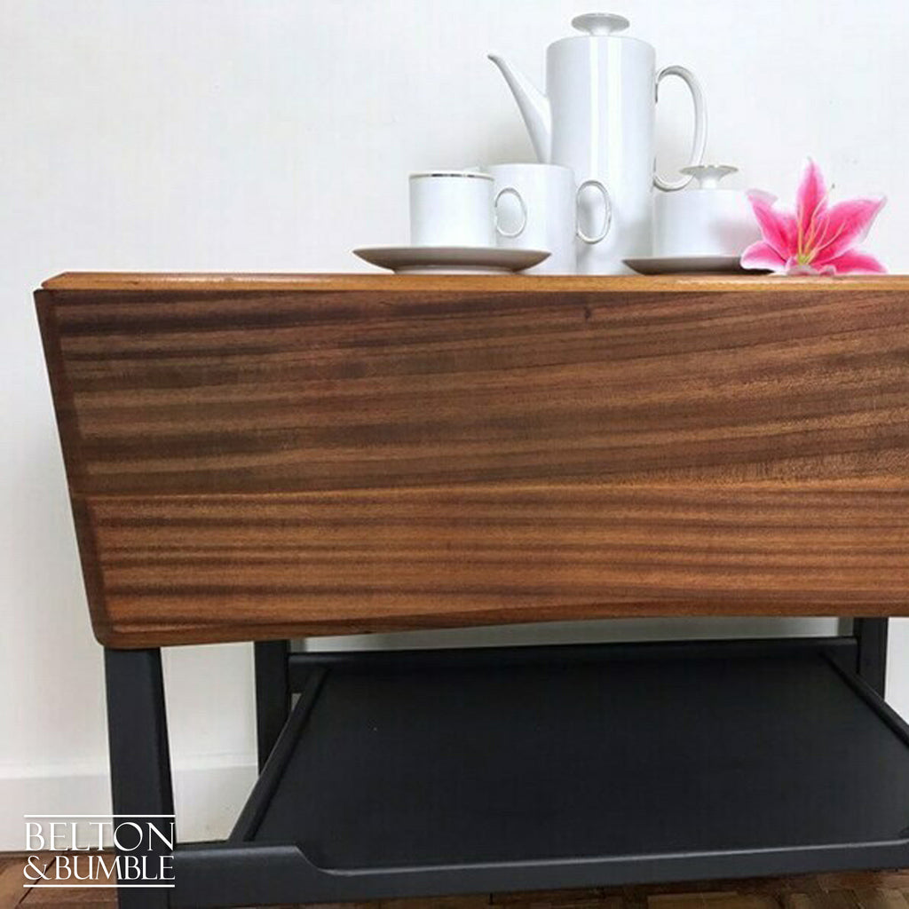 Mid Century Teak Drop Leaf Trolley Table-Belton & Bumble