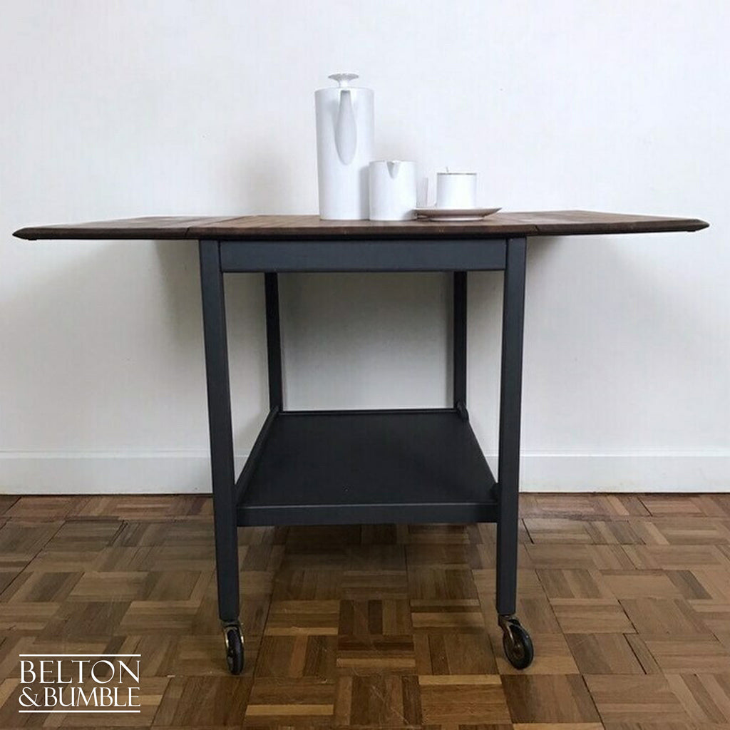 Mid Century Teak Drop Leaf Trolley Table-Belton & Bumble