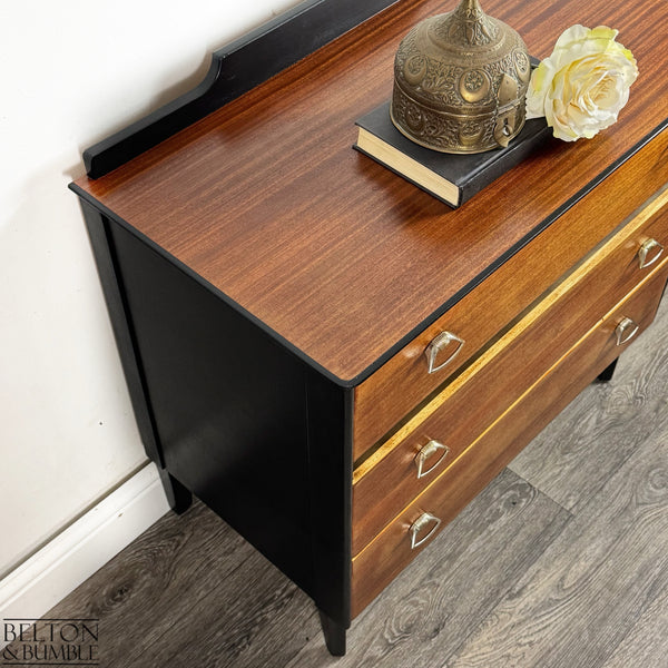 Mid-Century 3-Drawer Chest in Black and Teak-Belton & Butler